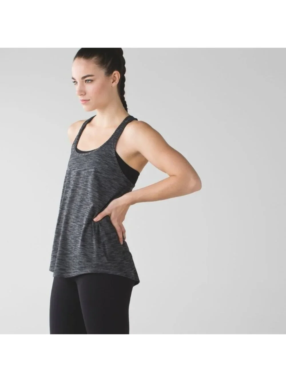 Lululemon Salute the Sun Tank Heathered Black